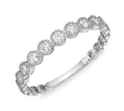 MEMOIRE 18K White Gold Vintage Bezel Stackable Band